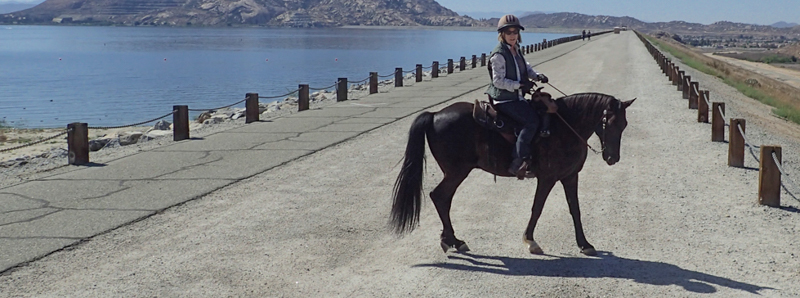 Solo and Peggy on Lake Perris Dam